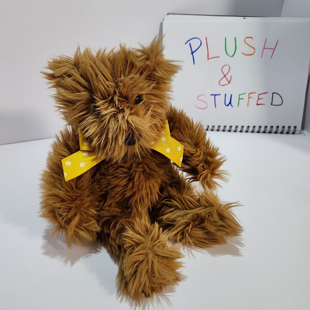 Ganz Brown Stuffed Teddy Bear with Yellow Bow
